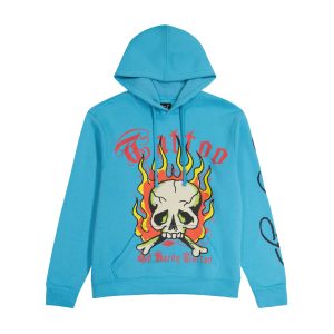 Flame Skull Hoodie - Jewel