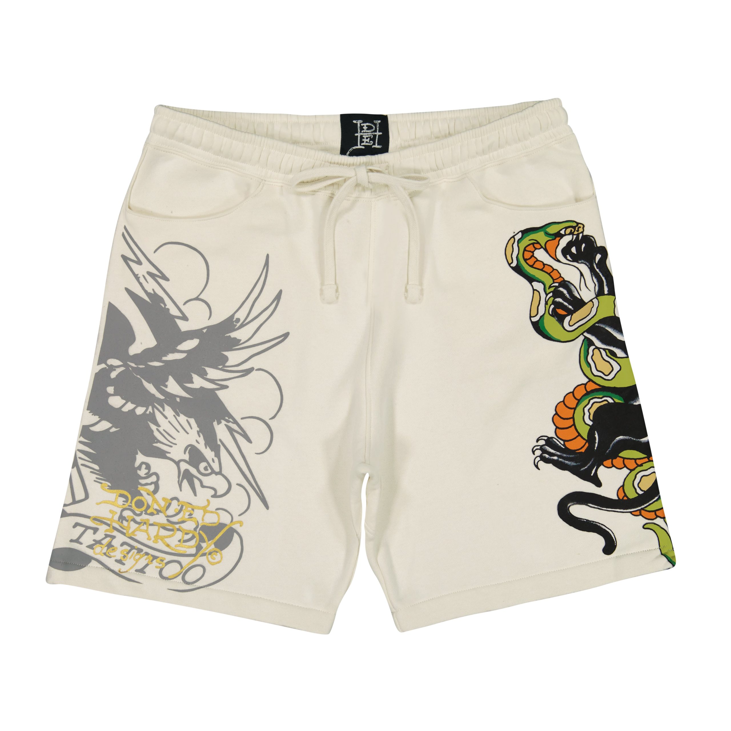 Panther Skull Fleece Short - Ivory
