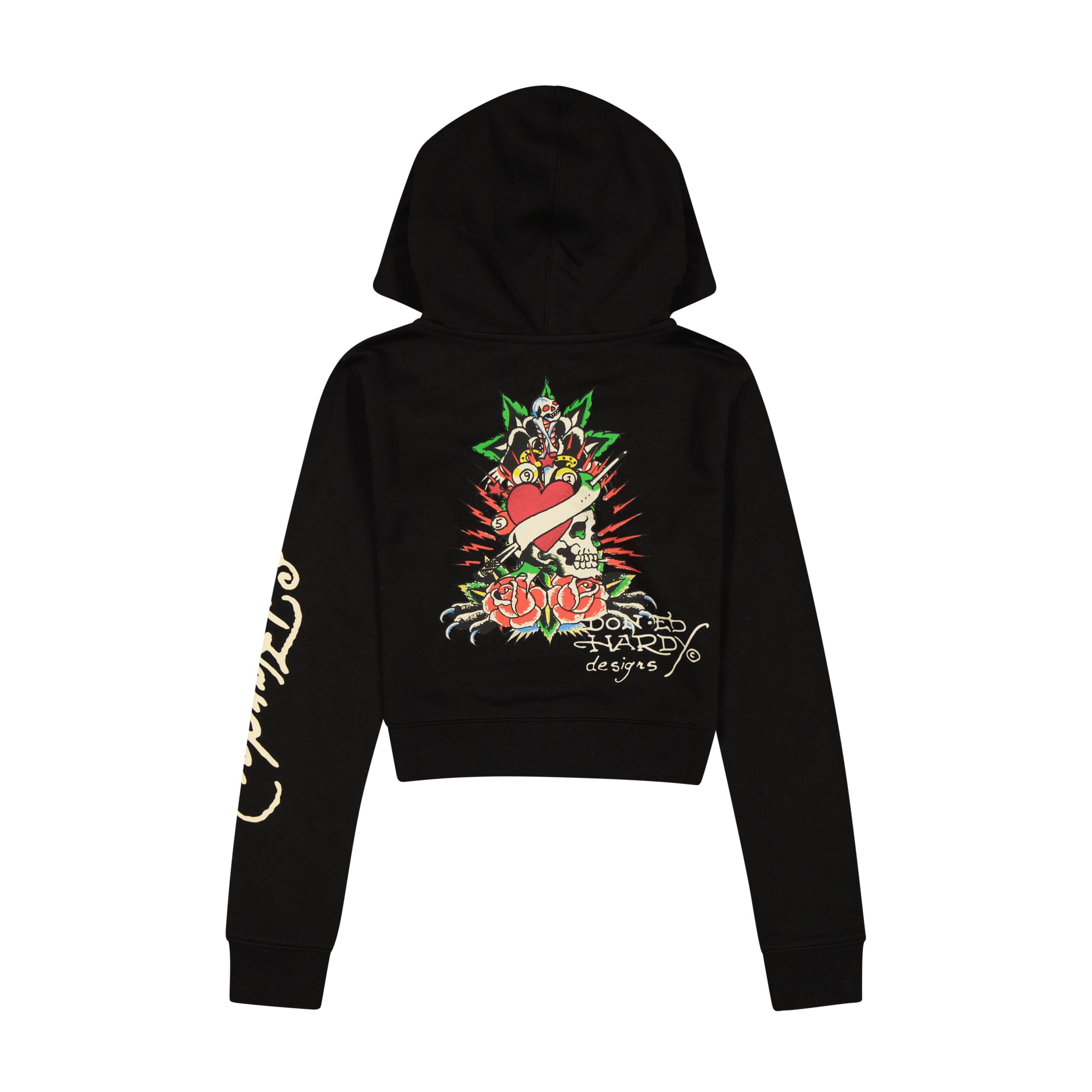 Rose Skull Zip Front Hoodie - Image 2