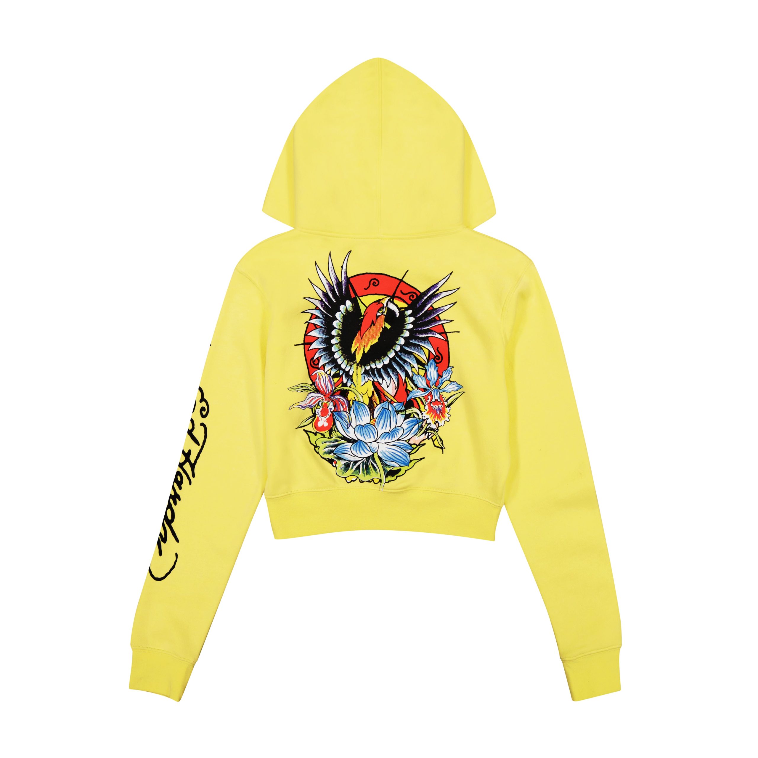 Phoenix Cropped Hoodie - Lemon - Image 2