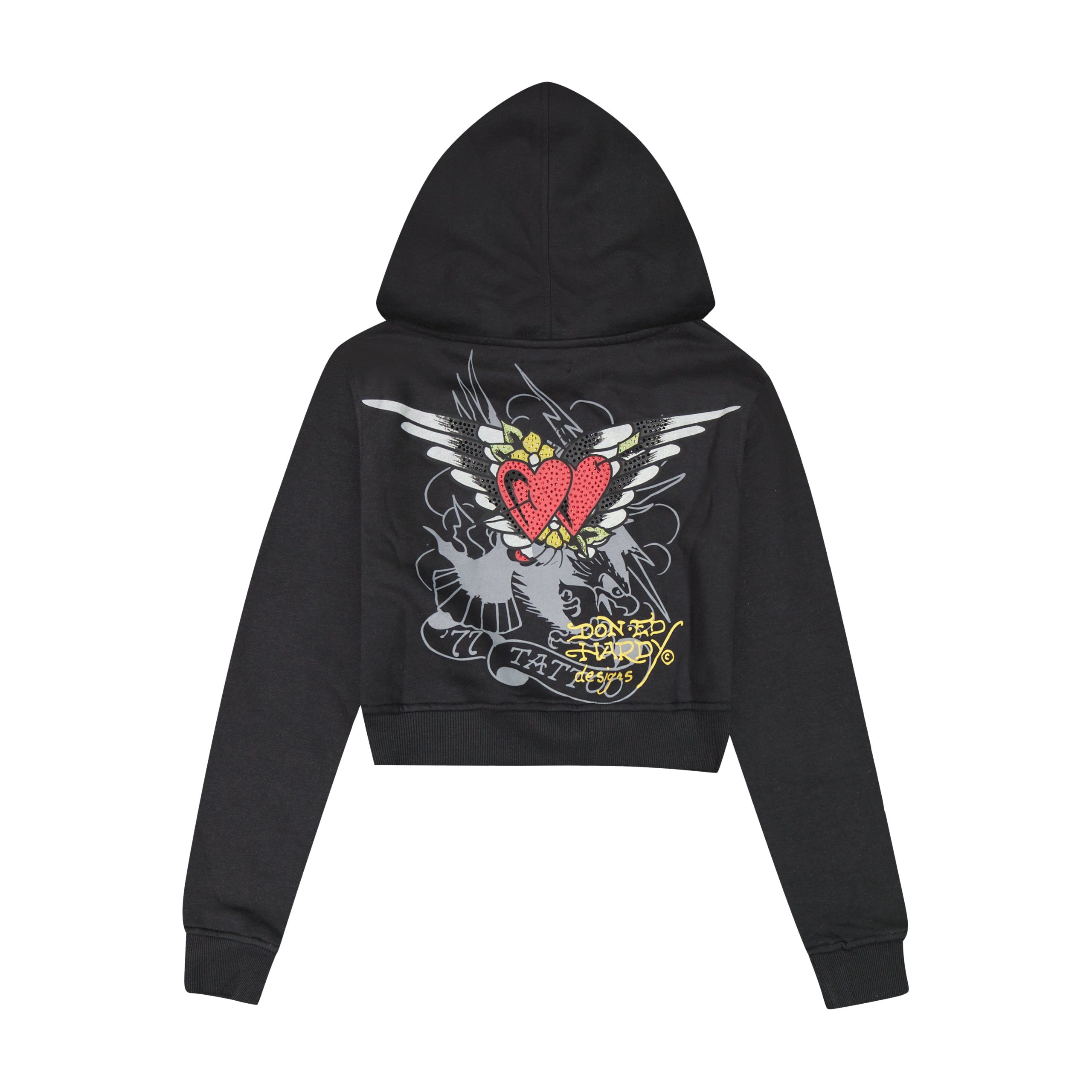 Sacred Heart Rhinestone Zip Front Hoodie - Image 2